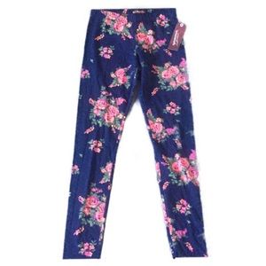 Arizona Jean Co. Girls Navy Floral Leggings 10/12